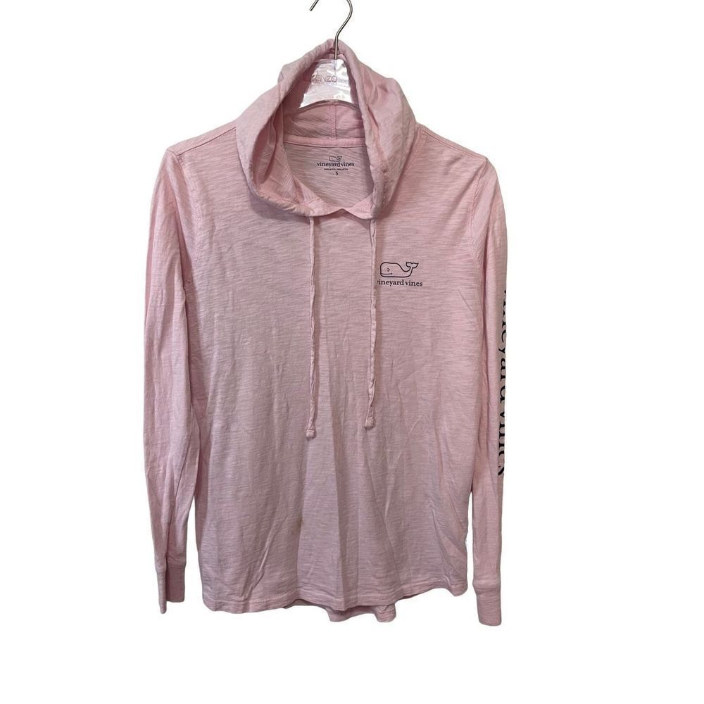 Vineyard Vines Hooded Tee Shirt Long Sleeve Pink Size Small